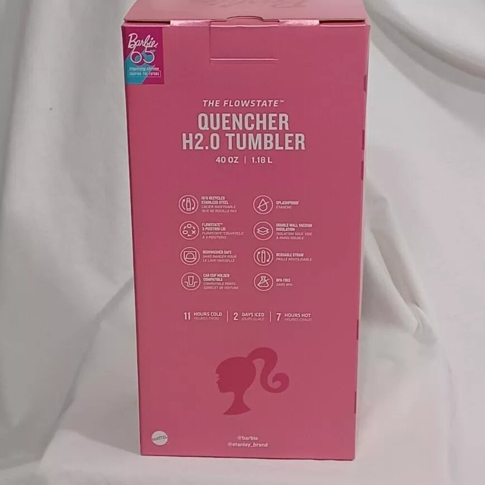 Stanley X Barbie Icon Flowstate Quencher 40 oz Tumbler Brand New In Box - Picture 4 of 8
